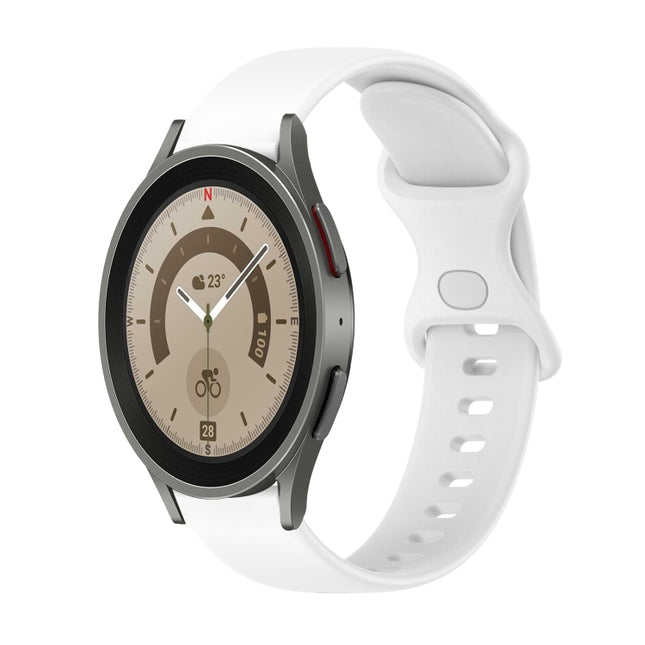 20mm Butterfly Buckle Solid Color Silicone Watch Band, For Samsung Galaxy Watch5 Pro 45mm, For Samsung Galaxy Watch4 40mm