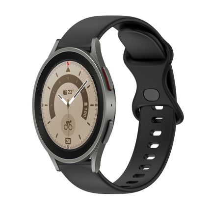 20mm Butterfly Buckle Solid Color Silicone Watch Band, For Samsung Galaxy Watch5 Pro 45mm, For Samsung Galaxy Watch4 40mm