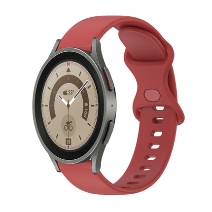 20mm Butterfly Buckle Solid Color Silicone Watch Band, For Samsung Galaxy Watch5 Pro 45mm, For Samsung Galaxy Watch4 40mm