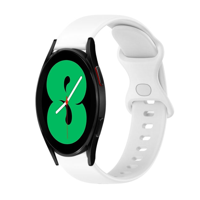 20mm Butterfly Buckle Solid Color Silicone Watch Band, For Samsung Galaxy Watch4 44mm, For Samsung Galaxy Watch4 Classic 46mm