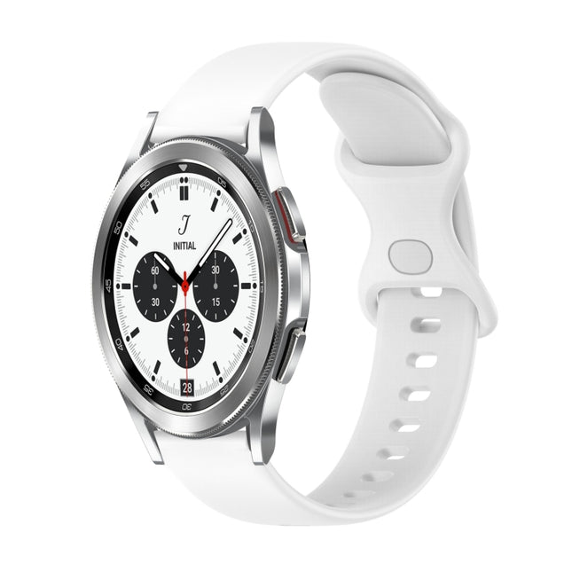 20mm Butterfly Buckle Solid Color Silicone Watch Band, For Samsung Galaxy Watch4 Classic 42mm, For Samsung Galaxy Watch Active 2