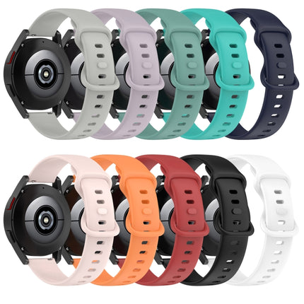 20mm Butterfly Buckle Solid Color Silicone Watch Band, For Samsung Galaxy Watch4 Classic 42mm, For Samsung Galaxy Watch Active 2