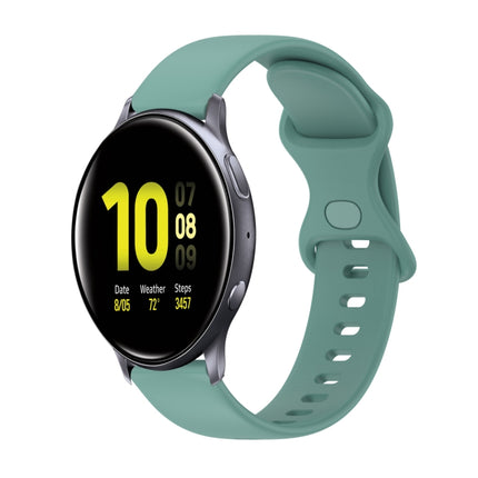 20mm Butterfly Buckle Solid Color Silicone Watch Band, For Samsung Galaxy Watch4 Classic 42mm, For Samsung Galaxy Watch Active 2