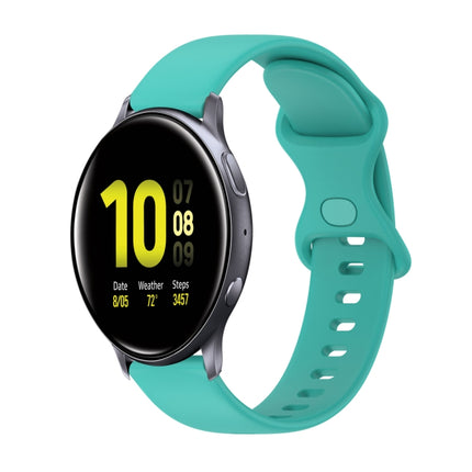 20mm Butterfly Buckle Solid Color Silicone Watch Band, For Samsung Galaxy Watch4 Classic 42mm, For Samsung Galaxy Watch Active 2