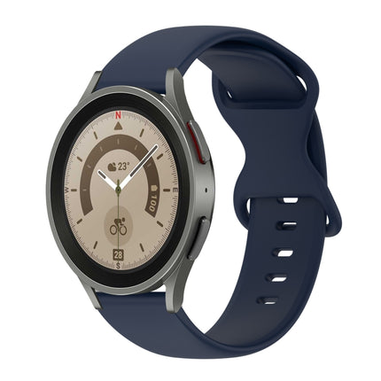 20mm Butterfly Buckle Solid Color Silicone Watch Band, For Samsung Galaxy Watch 5 Pro 45mm, For Samsung Galaxy Watch 4 40mm
