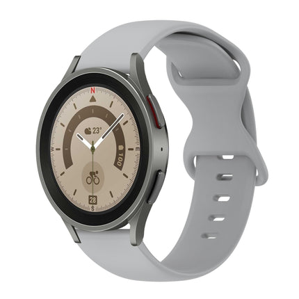20mm Butterfly Buckle Solid Color Silicone Watch Band, For Samsung Galaxy Watch 5 Pro 45mm, For Samsung Galaxy Watch 4 40mm
