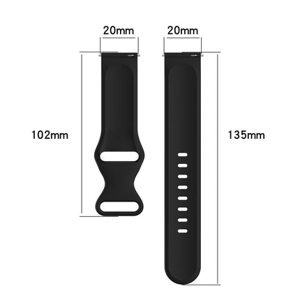 20mm Butterfly Buckle Solid Color Silicone Watch Band, For Samsung Galaxy Watch 5 Pro 45mm, For Samsung Galaxy Watch 4 40mm