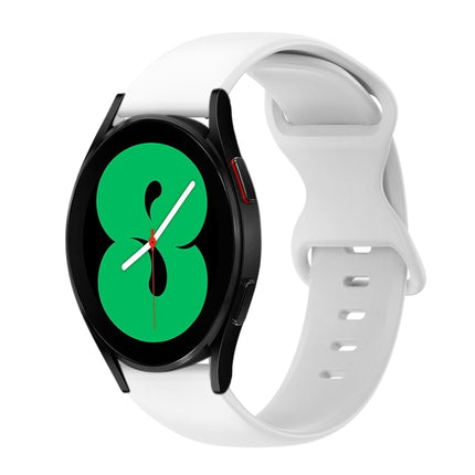 20mm Butterfly Buckle Solid Color Silicone Watch Band, For Samsung Galaxy Watch 4 44mm, For Samsung Galaxy Watch 4 Classic 46mm
