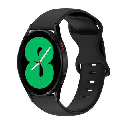 20mm Butterfly Buckle Solid Color Silicone Watch Band, For Samsung Galaxy Watch 4 44mm, For Samsung Galaxy Watch 4 Classic 46mm