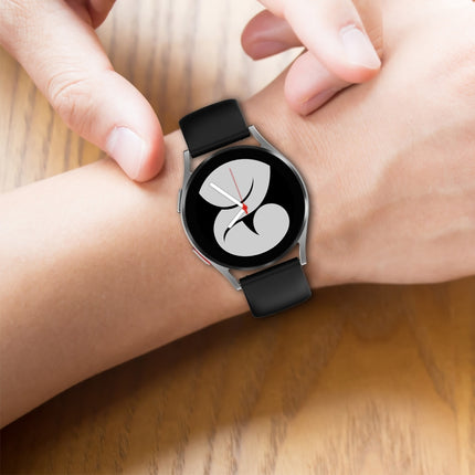 20mm Butterfly Buckle Solid Color Silicone Watch Band, For Samsung Galaxy Watch 4 44mm, For Samsung Galaxy Watch 4 Classic 46mm