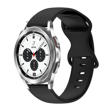 20mm Butterfly Buckle Solid Color Silicone Watch Band, For Samsung Galaxy Watch 4 Classic 42mm, For Samsung Galaxy Watch Active 2