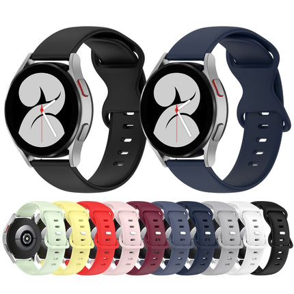 20mm Butterfly Buckle Solid Color Silicone Watch Band, For Samsung Galaxy Watch 4 Classic 42mm, For Samsung Galaxy Watch Active 2