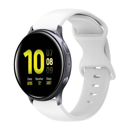 20mm Butterfly Buckle Solid Color Silicone Watch Band, For Samsung Galaxy Watch 4 Classic 42mm, For Samsung Galaxy Watch Active 2