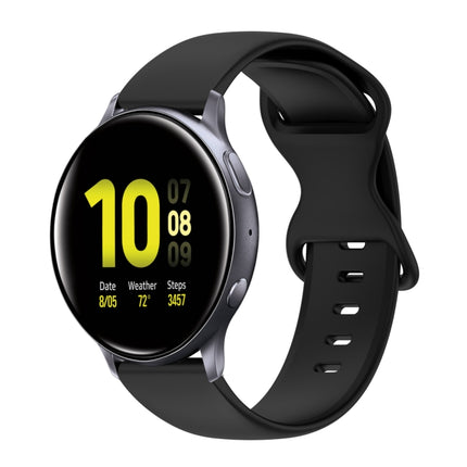 20mm Butterfly Buckle Solid Color Silicone Watch Band, For Samsung Galaxy Watch 4 Classic 42mm, For Samsung Galaxy Watch Active 2