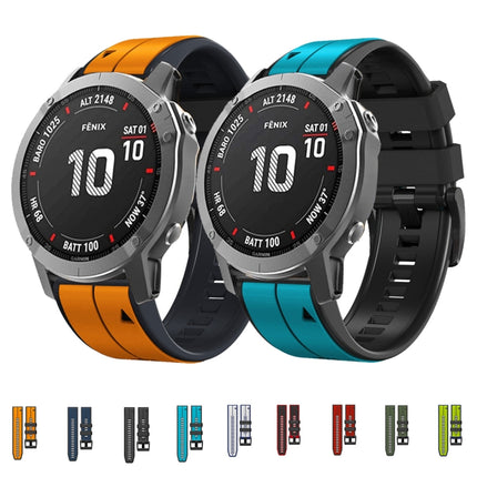 26mm Silicone Sports Two-Color Watch Band, For Garmin Tactix 7 Pro, For Garmin Tactix 7