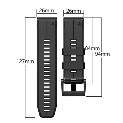 26mm Silicone Sports Two-Color Watch Band, For Garmin Tactix 7 Pro, For Garmin Tactix 7