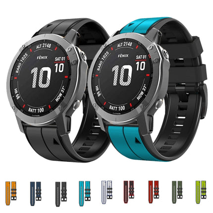 22mm Silicone Sports Two-Color Watch Band, For Garmin Fenix 7, For Garmin Descent G1
