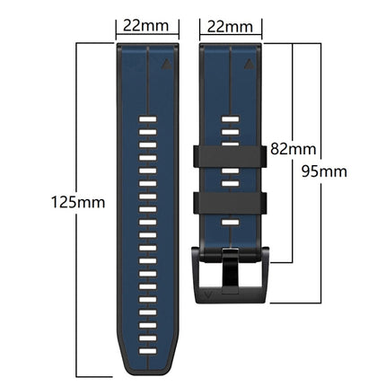 22mm Silicone Sports Two-Color Watch Band, For Garmin EPIX Gen2, For Garmin Instinct 2