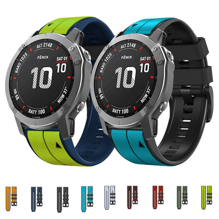 22mm Silicone Sports Two-Color Watch Band, For Garmin Fenix 6, For Garmin Fenix 6 Pro