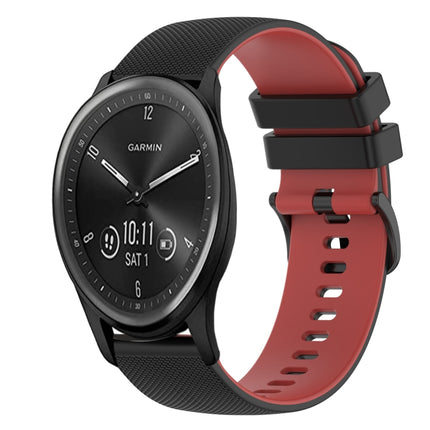 20mm Checkered Two-Color Silicone Watch Band, For Garmin Vivomove Sport, For Garmin Venu 2 Plus