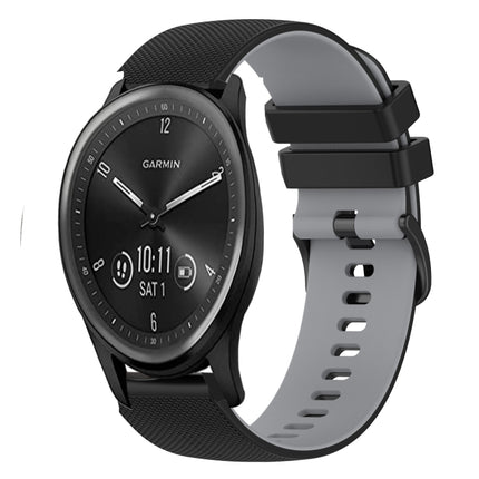 20mm Checkered Two-Color Silicone Watch Band, For Garmin Vivomove Sport, For Garmin Venu 2 Plus