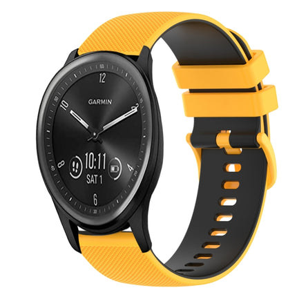 20mm Checkered Two-Color Silicone Watch Band, For Garmin Vivomove Sport, For Garmin Venu 2 Plus