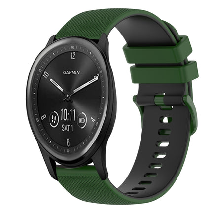 20mm Checkered Two-Color Silicone Watch Band, For Garmin Vivomove Sport, For Garmin Venu 2 Plus