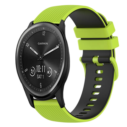 20mm Checkered Two-Color Silicone Watch Band, For Garmin Vivomove Sport, For Garmin Venu 2 Plus