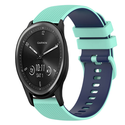 20mm Checkered Two-Color Silicone Watch Band, For Garmin Vivomove Sport, For Garmin Venu 2 Plus