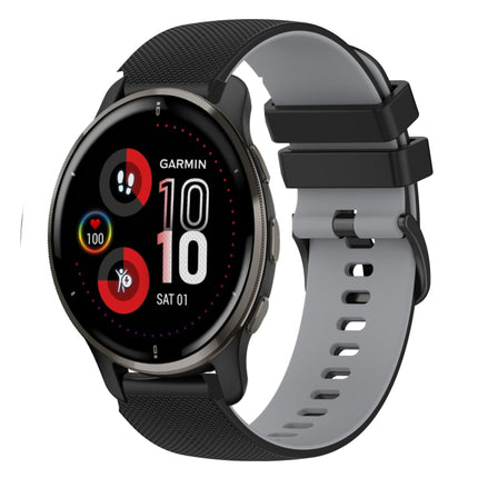 20mm Checkered Two-Color Silicone Watch Band, For Garmin Vivomove Sport, For Garmin Venu 2 Plus