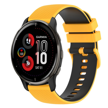 20mm Checkered Two-Color Silicone Watch Band, For Garmin Vivomove Sport, For Garmin Venu 2 Plus
