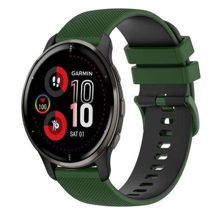 20mm Checkered Two-Color Silicone Watch Band, For Garmin Vivomove Sport, For Garmin Venu 2 Plus