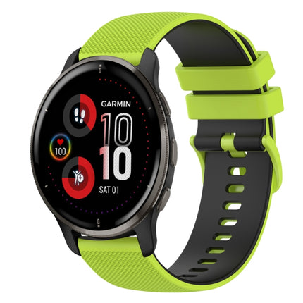 20mm Checkered Two-Color Silicone Watch Band, For Garmin Vivomove Sport, For Garmin Venu 2 Plus