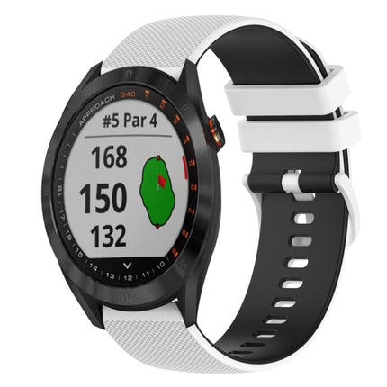20mm Checkered Two-Color Silicone Watch Band, For Garmin Approach S40, For Garmin Forerunner 158