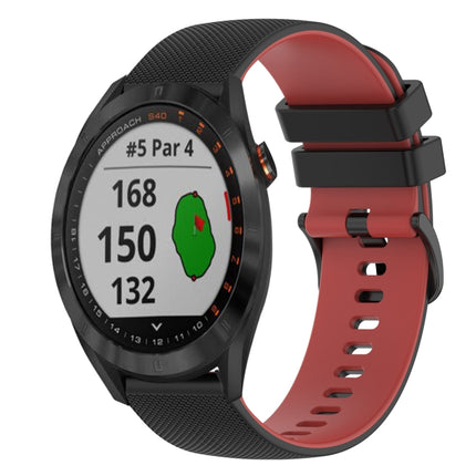 20mm Checkered Two-Color Silicone Watch Band, For Garmin Approach S40, For Garmin Forerunner 158