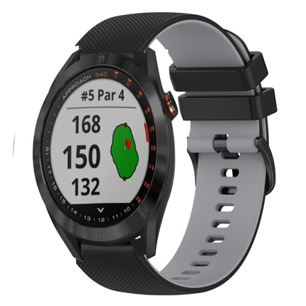 20mm Checkered Two-Color Silicone Watch Band, For Garmin Approach S40, For Garmin Forerunner 158