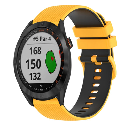 20mm Checkered Two-Color Silicone Watch Band, For Garmin Approach S40, For Garmin Forerunner 158