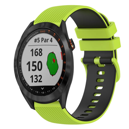20mm Checkered Two-Color Silicone Watch Band, For Garmin Approach S40, For Garmin Forerunner 158