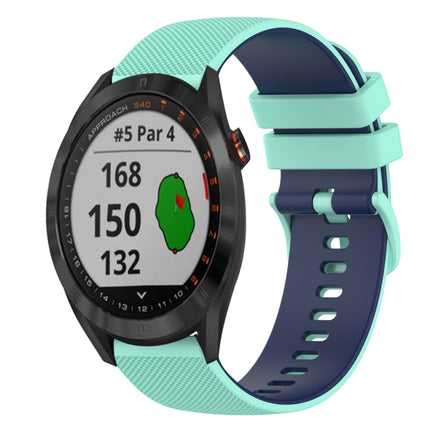 20mm Checkered Two-Color Silicone Watch Band, For Garmin Approach S40, For Garmin Forerunner 158