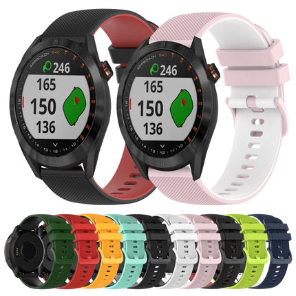 20mm Checkered Two-Color Silicone Watch Band, For Garmin Approach S40, For Garmin Forerunner 158