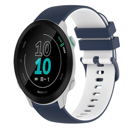 20mm Checkered Two-Color Silicone Watch Band, For Garmin Approach S40, For Garmin Forerunner 158