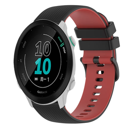 20mm Checkered Two-Color Silicone Watch Band, For Garmin Approach S40, For Garmin Forerunner 158