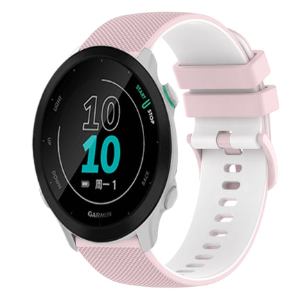 20mm Checkered Two-Color Silicone Watch Band, For Garmin Approach S40, For Garmin Forerunner 158