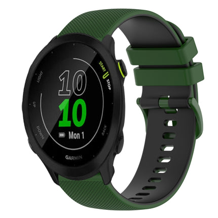 20mm Checkered Two-Color Silicone Watch Band, For Garmin Forerunner 55, For Garmin Venu