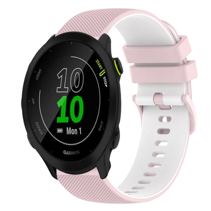 20mm Checkered Two-Color Silicone Watch Band, For Garmin Forerunner 55, For Garmin Venu