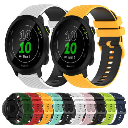20mm Checkered Two-Color Silicone Watch Band, For Garmin Forerunner 55, For Garmin Venu