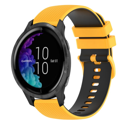 20mm Checkered Two-Color Silicone Watch Band, For Garmin Forerunner 55, For Garmin Venu