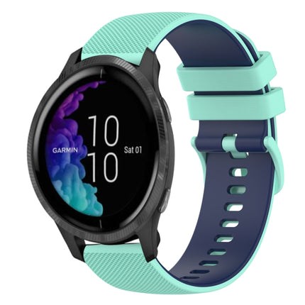 20mm Checkered Two-Color Silicone Watch Band, For Garmin Forerunner 55, For Garmin Venu