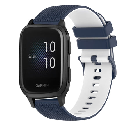 20mm Checkered Two-Color Silicone Watch Band, For Garmin Venu SQ, For Garmin Vivomove 3