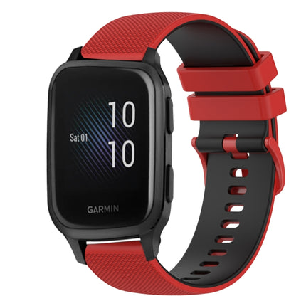20mm Checkered Two-Color Silicone Watch Band, For Garmin Venu SQ, For Garmin Vivomove 3